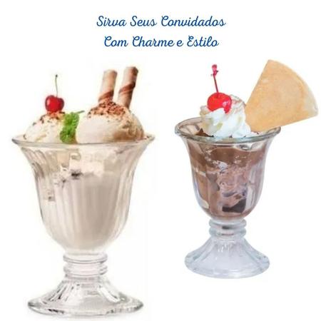 Jogo 4 Taça de Vidro Sobremesa Sorvete Milkshake Gelato Dolce Home