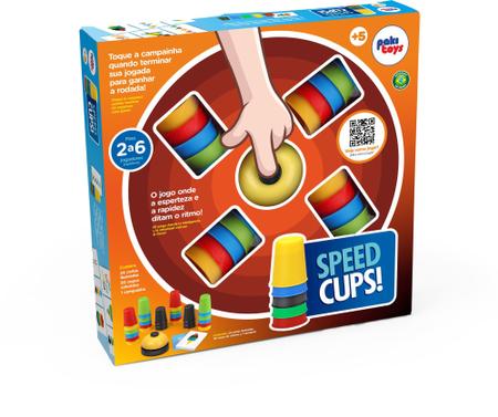 Imagem de Jogo Speed Cups Pakitoys Copinhos Coloridos com Cartas Brinquedo Divertido Recreativo Infantil