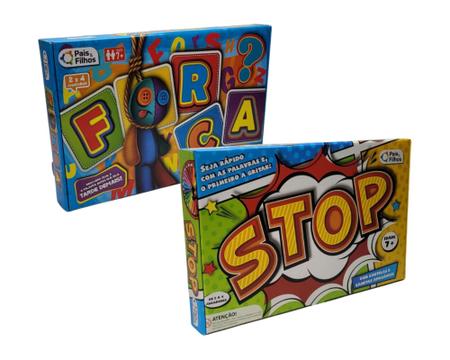 Jogo Stop e Forca Pais & Filhos Jogos de Tabuleiro Interativo Raciocínio  Rapidez Infantil Diversão Garantida Brinquedo 7+anos - Pais &Filhos -  Outros Jogos - Magazine Luiza