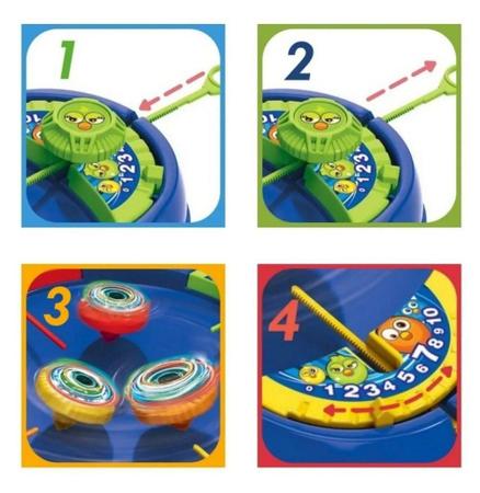 Pião 4 Und. Spin Battle Arena Jogo Brinquedo Infantil Bbr