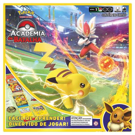 Jogo Tabuleiro 180 Cartas Pokémon Baralho Academia Batalha