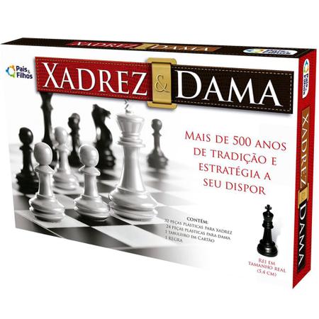 Jogo de Tabuleiro - 2 em 1 - Xadrez e Dama - Pais e Filhos - Jogo de  Dominó, Dama e Xadrez - Magazine Luiza