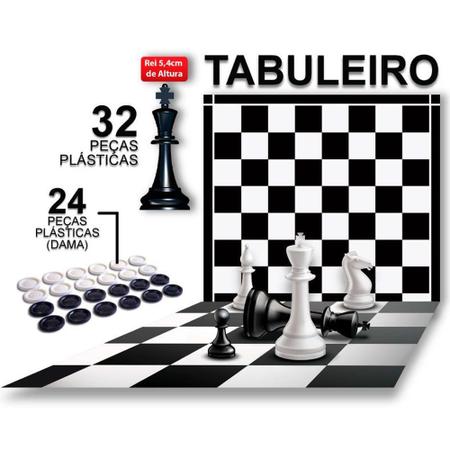 Jogo Tabuleiro 2 em 1 Xadrez E Dama - Pais E Filhos 2811 - Jogo de