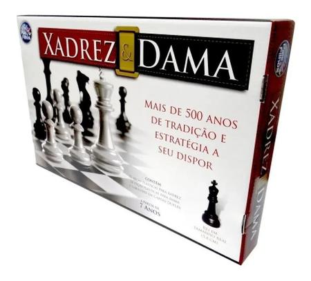 Jogo De Tabuleiro 2 Em 1 De Xadrez E Dama Em Cartão 30cm - Pais E Filhos -  Jogo de Dominó, Dama e Xadrez - Magazine Luiza