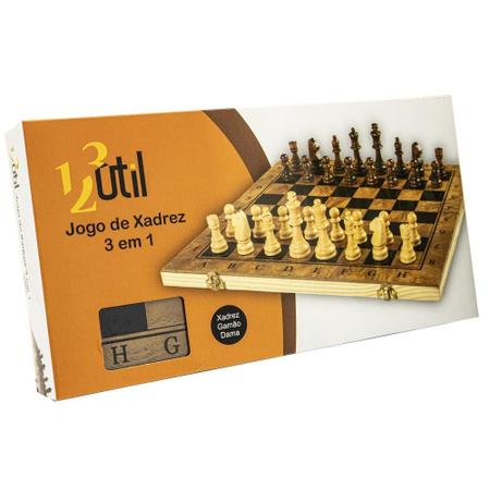 Jogo Xadrez Dama Gamão Madeira Tabuleiro 3 Em 1 29x29 - Negócio de Gênio -  Diferentes produtos com ofertas incríveis encontradas somente aqui. Escolha  os produtos que combinam com você