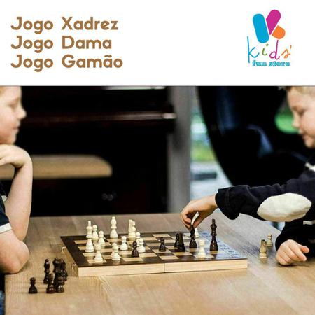 Jg 3em1 Xadrez Dama Gamao 24cm - Western - Jogo de Dominó, Dama e Xadrez -  Magazine Luiza