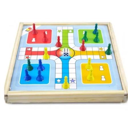 JOGO 4 EM 1 XADREZ DAMA TRILHA LUDO