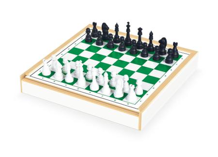 Jogo de tabuleiro em Madeira 4 em1 xadrez, damas, ludo e trilha Junges –  Maior Loja de Brinquedos da Região