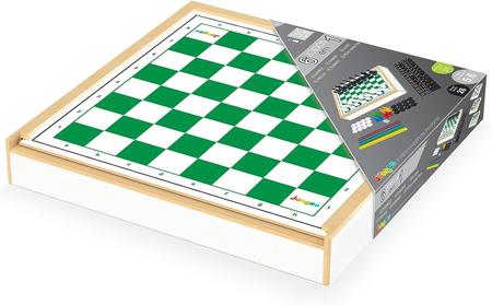 Conjunto Jogo 2x1 Tabuleiro Damas E Ludo Estojo Madeira - Junges Brinquedos  - Jogo de Dominó, Dama e Xadrez - Magazine Luiza