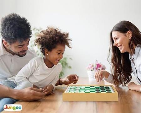 Jogo Dama + Trilha E Dominó Kit De Madeira