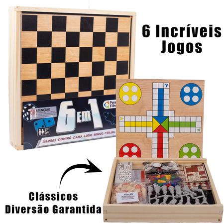 Jogo de tabuleiro 3 jogos ludo/dama e trilha pais e filhos - Jogo de  Dominó, Dama e Xadrez - Magazine Luiza