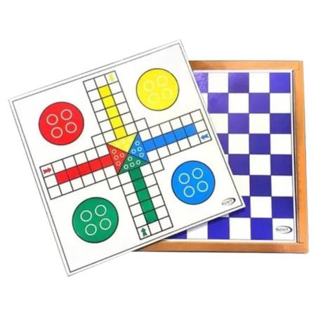 Jogo De Tabuleiro 4 Em 1 Dama Ludo Xadrez E Trilha - Ibirart em