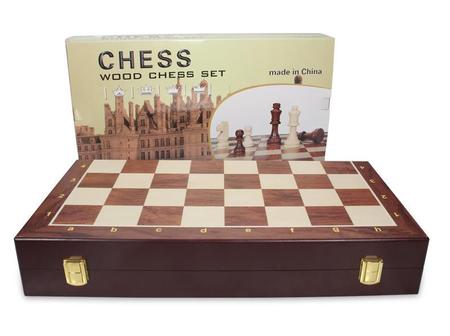 Caixa Tabuleiro de Xadrez de Madeiras Nobres - Wooden Chessboard