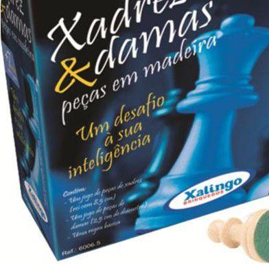 JOGO DE XADREZ E DAMAS REI COM 8,5 CM - XALINGO - 60065