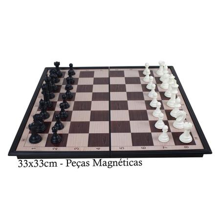 Jogo tabuleiro de xadrez magnetico 33x33cm dobrável - Chess - Jogo de  Dominó, Dama e Xadrez - Magazine Luiza