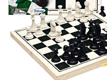 Jogo xadrez oficial tabuleiro e pecas xalingo