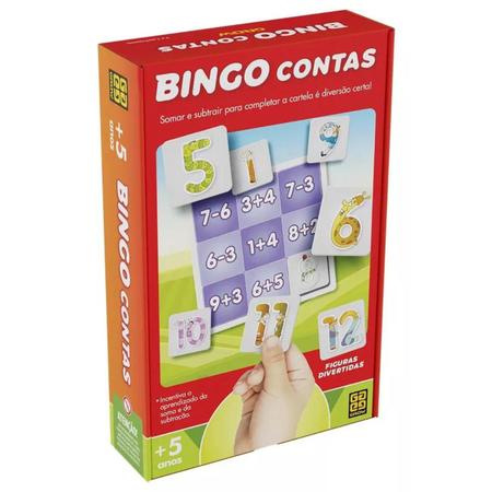 Jogo Tabuleiro Educativo Infantil Bingo Contas Matemática Somando