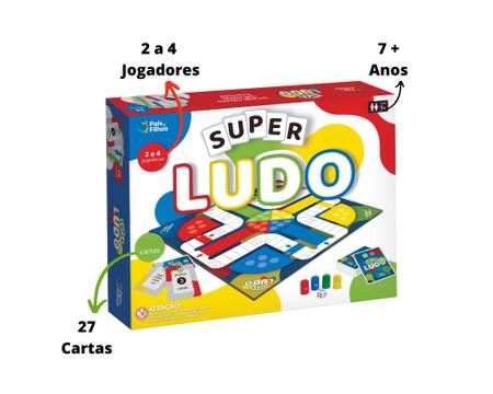 Imagem de Jogo Tabuleiro Super Ludo Trilha Jogos Clássico de Cartas