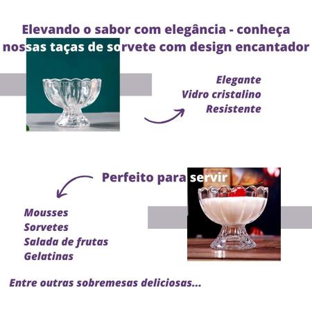 Jogo 6 Taça de Vidro Sobremesa Sorvete Milkshake Gelato Dolce Home 205ml -  Taça de Sobremesa - Magazine Luiza