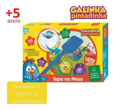 Jogo Tapa na Mesa Galinha Pintadinha c/ 48 pares 4 Raquetes Plásticas 2 a 4  jogadores Nig Brinquedos Menino Menina - Outros Jogos - Magazine Luiza