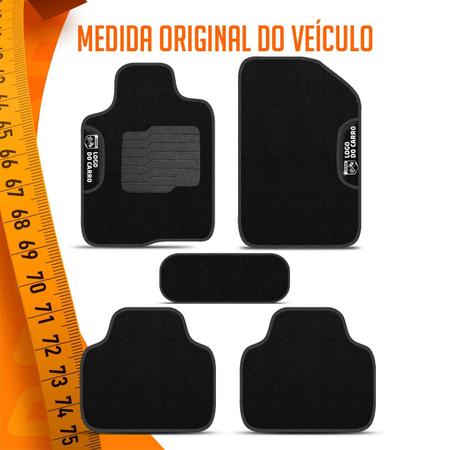 Imagem de Jogo Tapete Carpete Compatível Civic 01 a 14 New Civic 17 18 Preto Grafite Logo Bordado Concept 3D