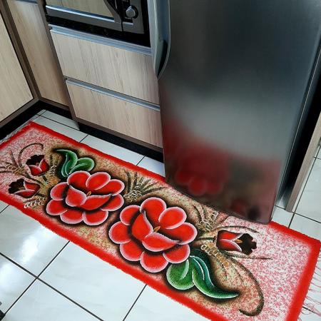 Jogo Tapete Cozinha 3 Peças Pintado à Mão Flores vermelha 06 em Promoção na  Americanas