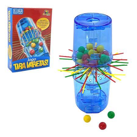 Jogo foguete tira vareta cai bolinha palitos remover infantil