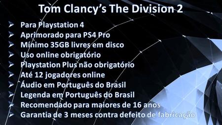 Jogo Tom Clancy's The Division Playstation Hits - PS4 - Ubisoft - Outros  Games - Magazine Luiza