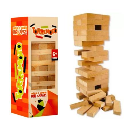 Empilhamento de brinquedo de madeira de jogo de torre para crianças de 3 a  9 anos