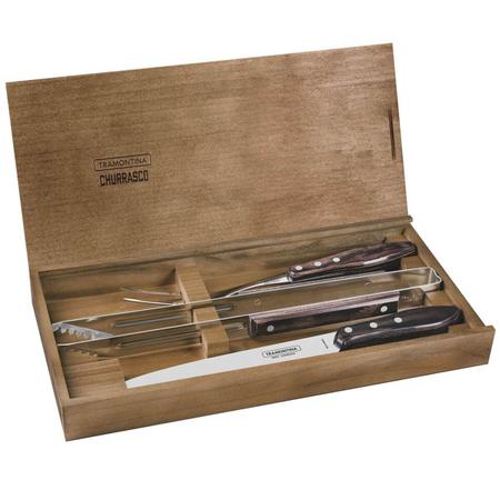 Jogo para Churrasco Faca, Pegador e Garfo Trinchante Carving Set - Shop ND