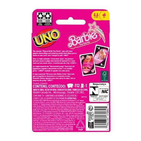 Jogo Uno Barbie o Filme - Mattel - Deck de Cartas - Magazine Luiza