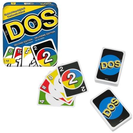 Jogos uno dos caixa de lata jogo de cartas divertido jogo de