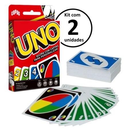 jogo de cartas UNO Jogo Uno Cartas - Jogo Uno - 114 unidades de cartas no  formato 56 mm x 87 mm - jogos - Deck de Cartas - Magazine Luiza