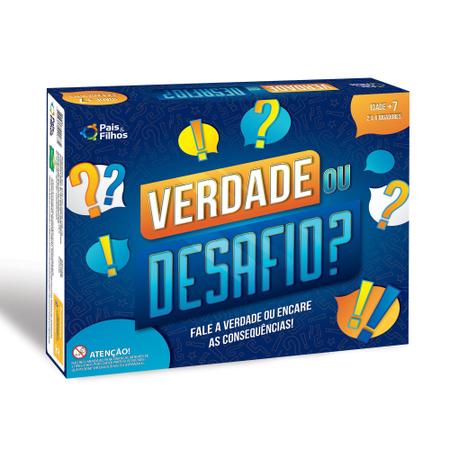 Jogo Verdade Ou Desafio Com Tabuleiro Cartas Peões Roleta Interativa 2183  Pais & Filhos - Deck de Cartas - Magazine Luiza