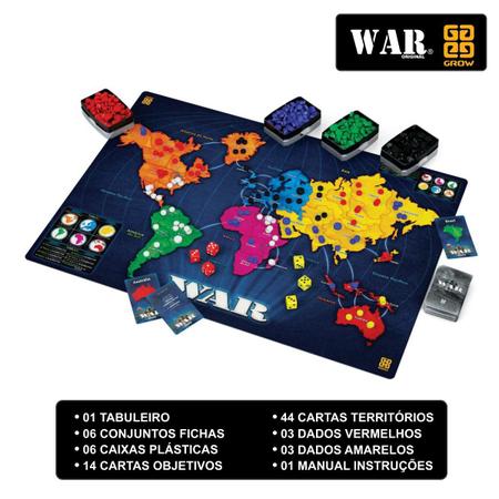 Jogo War de Estratégia de Tabuleiro Brinquedo Educativo de