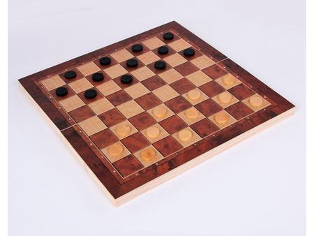 Tabuleiro De Madeira 3 Em 1 Xadrez / Dama E Gamão 29 X 29 Cm - Chess - Jogo  de Dominó, Dama e Xadrez - Magazine Luiza