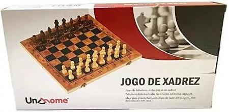 Jogo de Xadrez Dobrável em Madeira Unyhome - JG172002