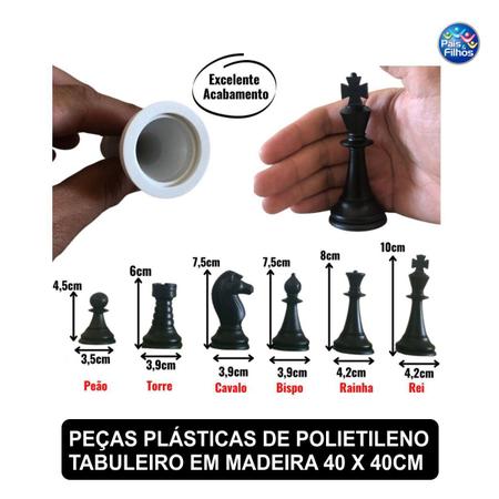 Zdcdy Conjunto de xadrez de madeira, conjunto de xadrez portátil dobrável  com armazenamento interno, para crianças, adultos, família, jogos casuais,  45 cm