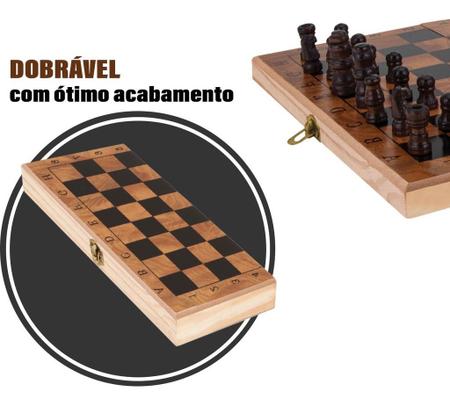 Jogo Xadrez Madeira Dobrável Tabuleiro Profissional Unyhome