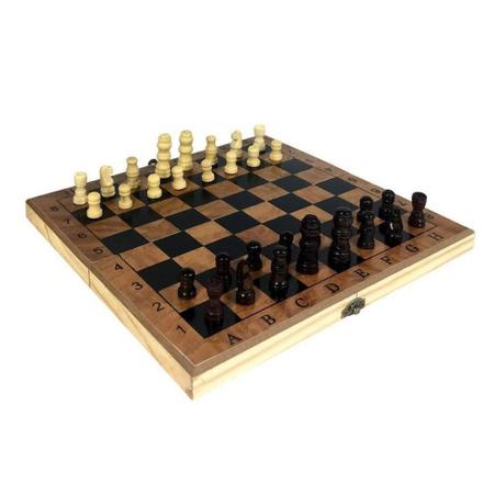 Jogo Xadrez de Madeira - com Tabuleiro de madeira - 34 peças - UNYHOME -  Loja NS.com