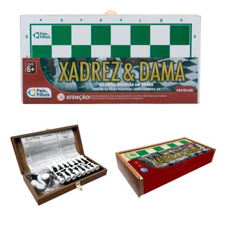 Jogo de Dama com tabuleiro e estojo de madeira - Maninho - Jogo de Dominó,  Dama e Xadrez - Magazine Luiza