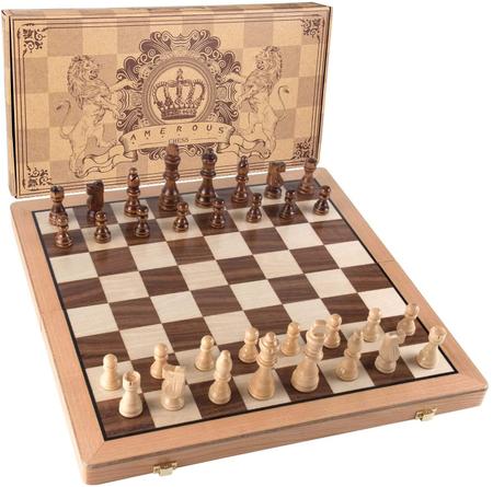 Conjunto de mesa de xadrez de jogo de tabuleiro de xadrez premium, conjunto  de xadrez de madeira para adultos crianças peças de xadrez artesanais