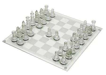 Jogo De Xadrez Profissional Tabuleiro E Peças Em Vidro Luxo - Glass Chess -  Jogo de Dominó, Dama e Xadrez - Magazine Luiza