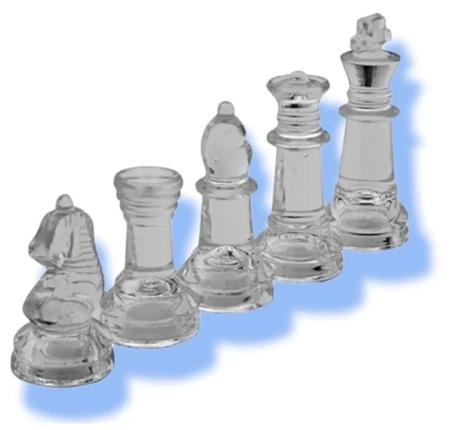 Jogo Xadrez Tabuleiro Peças Em Vidro Luxo Grande 35x35cm - GLASS CHESS -  Jogo de Dominó, Dama e Xadrez - Magazine Luiza