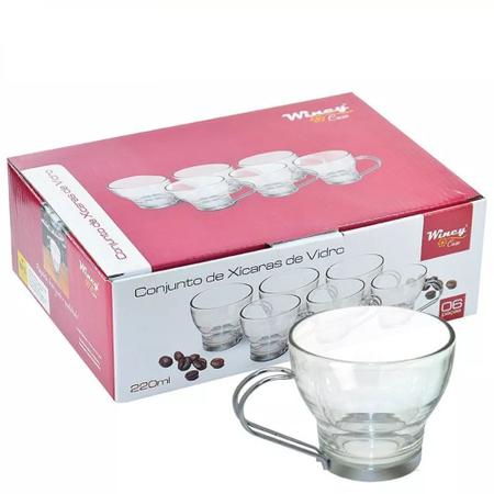 Jogo de Xícara 6 peças de Vidro para Café Xadrez 100ml: você compra na  Reviva Home