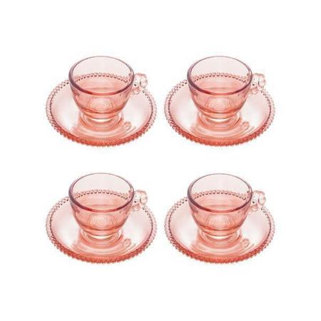 Imagem de Jogo xícaras de café em cristal Wolff Pearl 80ml 4 peças rosa