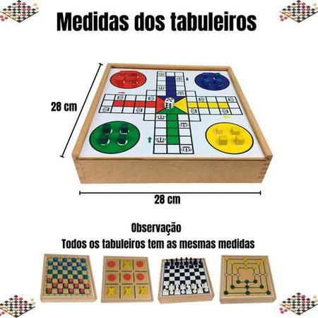 Imagem de Jogos 7x1 Dama Jogo Velha Ludo Trilha Xadrez Domino Resta 1