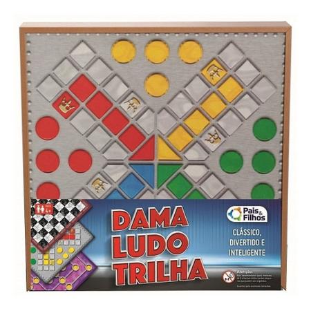 Jogos 3 em 1 Damas, Ludo e Trilha Pais e Filhos - Jogo de Dominó, Dama e  Xadrez - Magazine Luiza