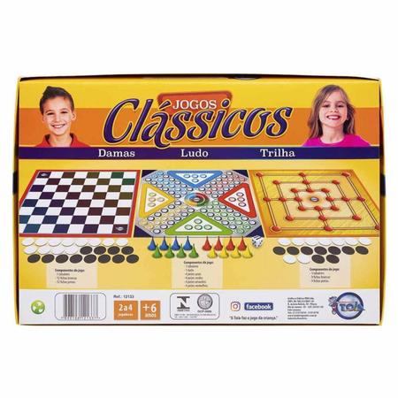 Jogos Clássicos Ludo/Damas/Trilha Brinquedos Toya - minipreco