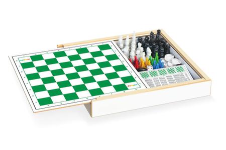 Kit 3 em 1 Damas Ludo e Trilha Jogos Classicos de Tabuleiro - Pais e filhos  - Jogo de Dominó, Dama e Xadrez - Magazine Luiza